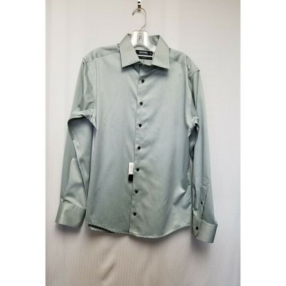 Murano Button Down Men's Dress Shirt Color Green Long Sleeves NWT Size 18/35 - Picture 3 of 5